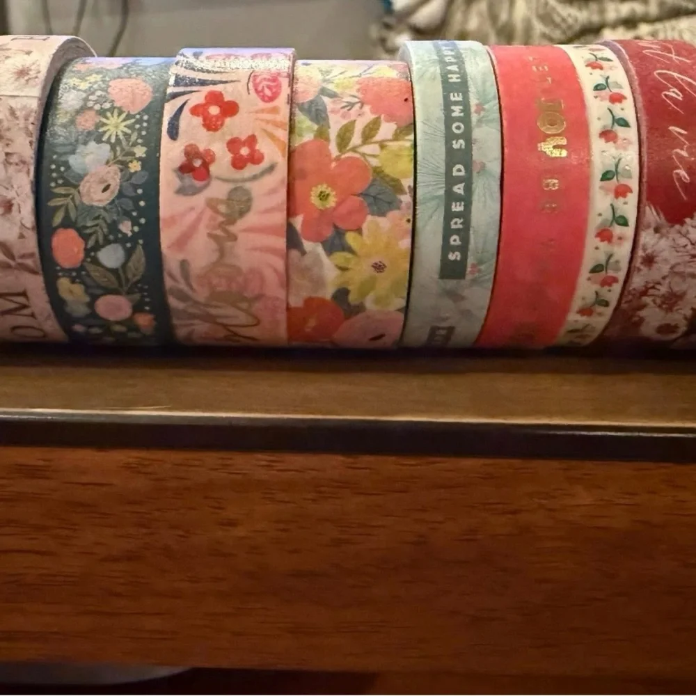 Happy Planner rings, washi tapes & accessories. Made for Mayhem pouch.